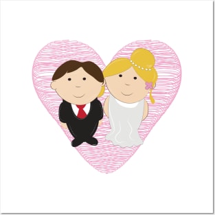 Cute Wedding Couple Posters and Art